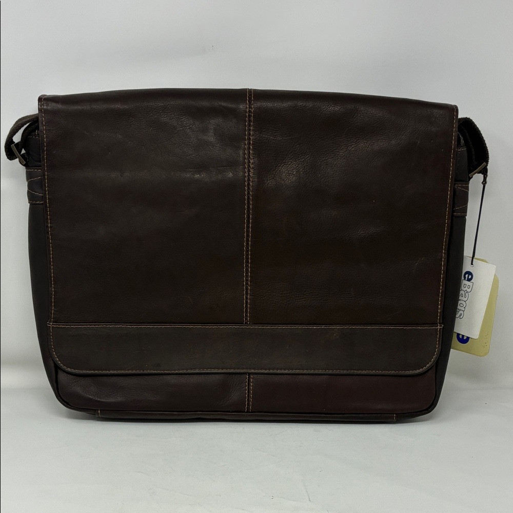 Classic Brown Leather EBags Messenger Bag - 18”x13”